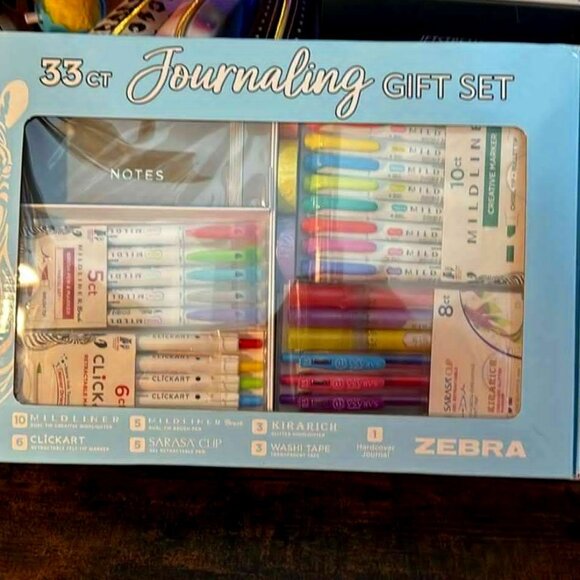 Zebra Journaling Gift Set - 33CT Mildliner, Clickart, sarasa clip, kirarich NEW - Picture 1 of 3